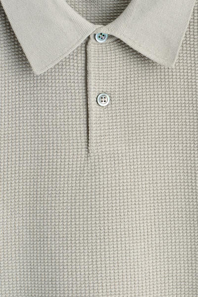 COS ワッフルニットコットンポロシャツ
