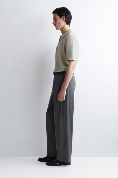 COS ワッフルニットコットンポロシャツ