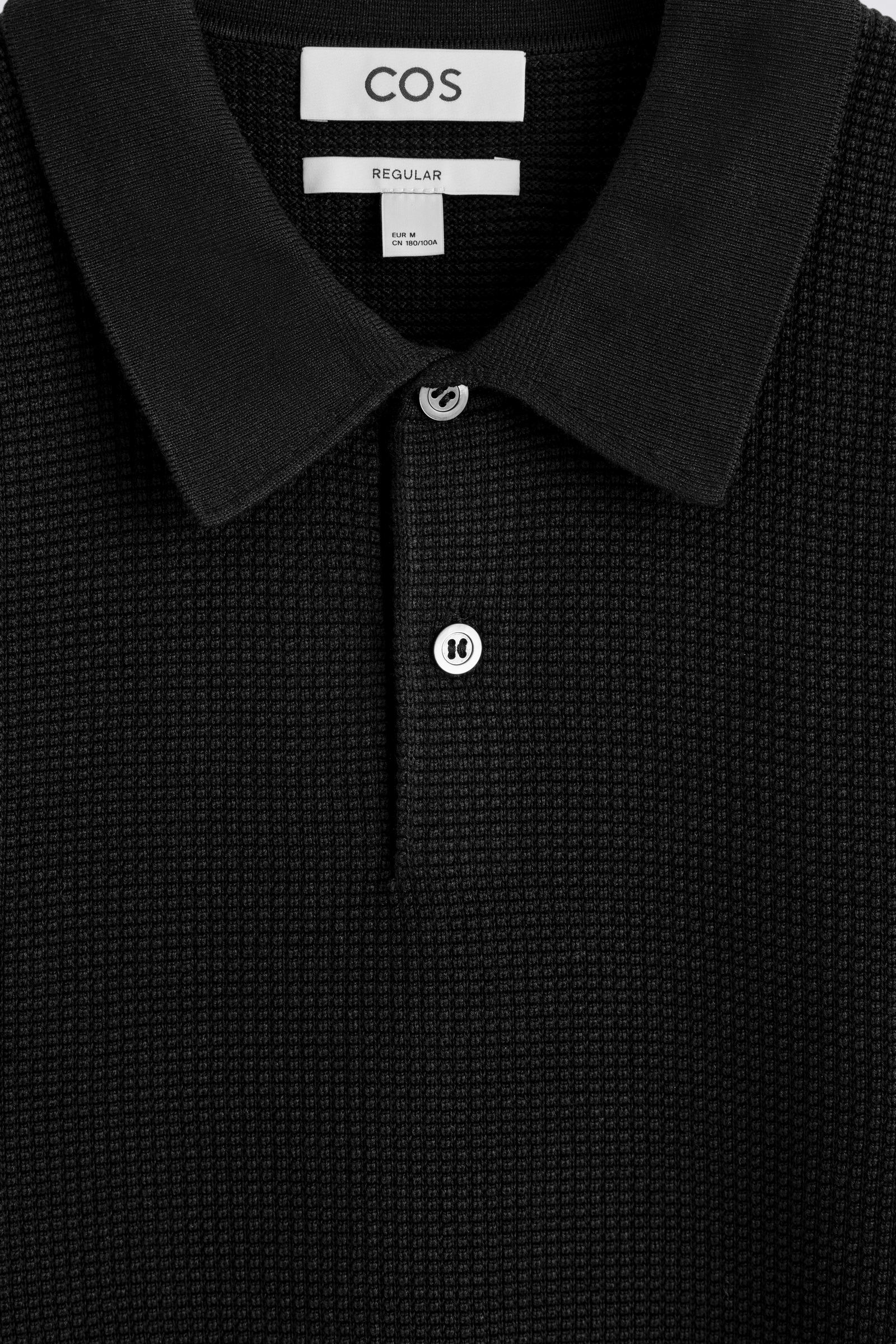 WAFFLE-KNIT COTTON POLO SHIRT ワッフルニットコットンポロシャツ