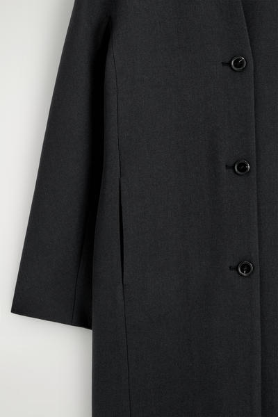 COS 襟なしウールツイルコート