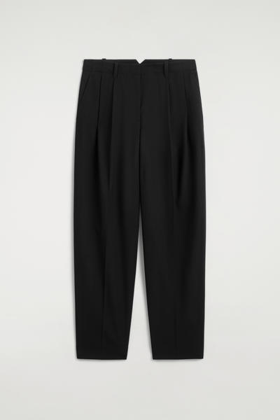 COS プリーツ入り テーパードパンツ - ウールブレンド素材