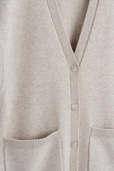 COS ラウンドウールロングラインカーディガン