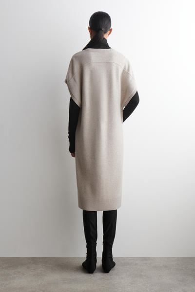 COS ラウンドウールロングラインカーディガン