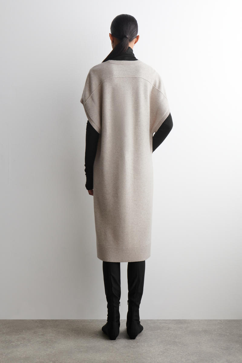 COS ラウンドウールロングラインカーディガン