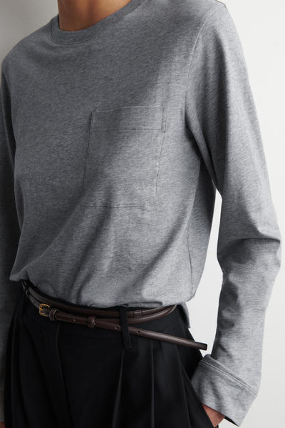 COS オーバーサイズ ブラッシュドコットン 長袖Tシャツ