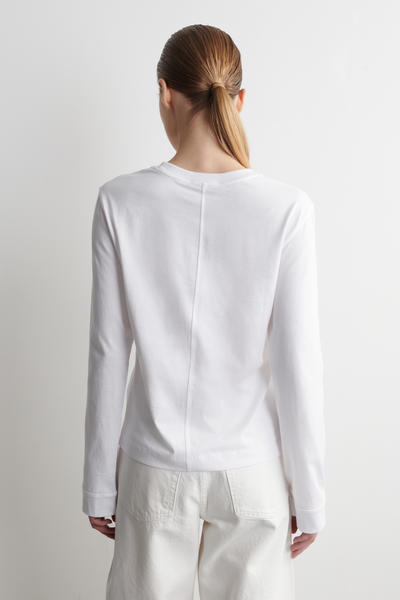 COS オーバーサイズブラッシュド綿長袖Tシャツ