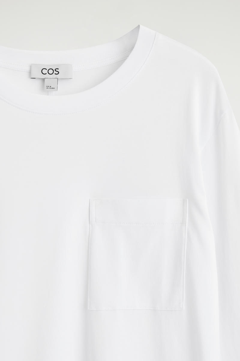 COS オーバーサイズブラッシュド綿長袖Tシャツ