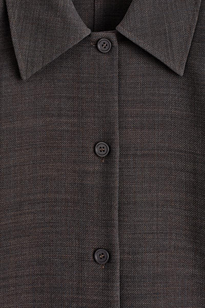 COS ラウンデッド ウールブレンドシャツ