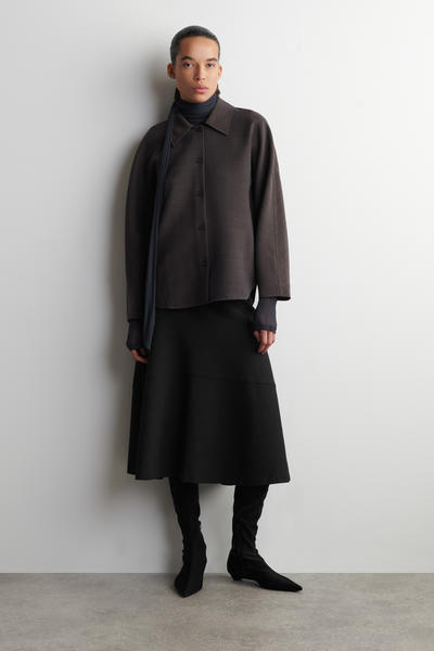 COS ラウンデッド ウールブレンドシャツ