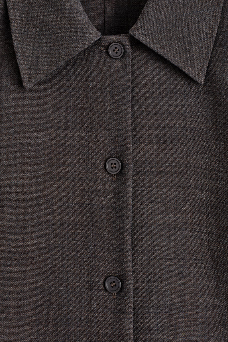 COS ラウンデッド ウールブレンドシャツ