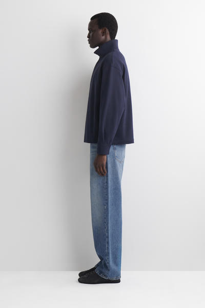 COS ファンネルネック ジップアップ スウェットシャツ