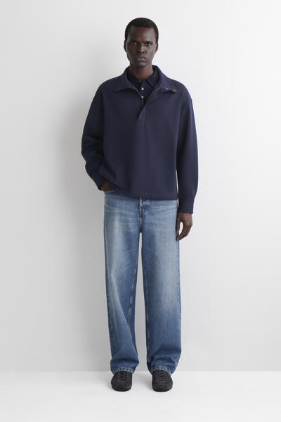 COS ファンネルネック ジップアップ スウェットシャツ