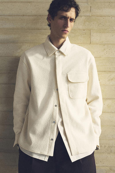 COS フェルトウールシャツ