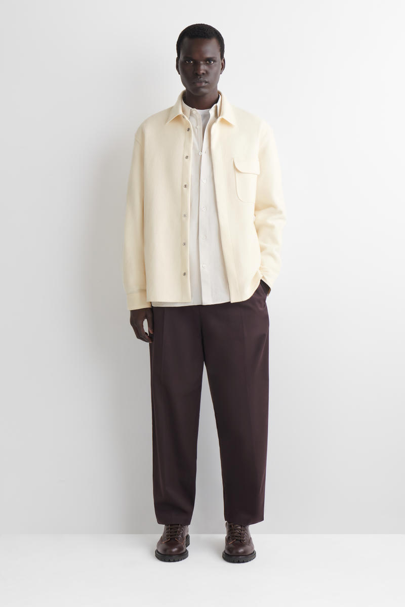 COS フェルトウールシャツ