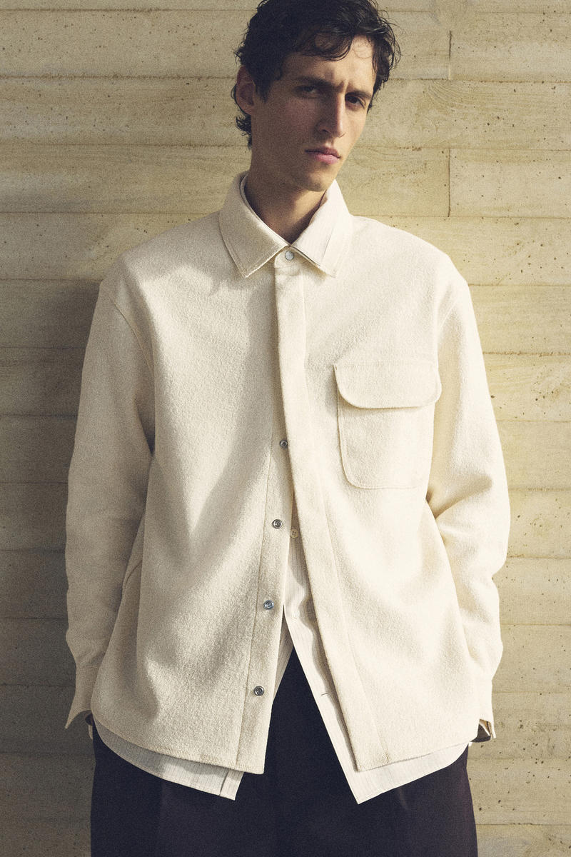 COS フェルトウールシャツ