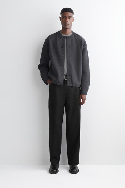 COS スキューバジャージクルーネックカーディガン