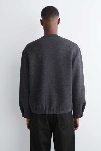 COS スキューバジャージクルーネックカーディガン