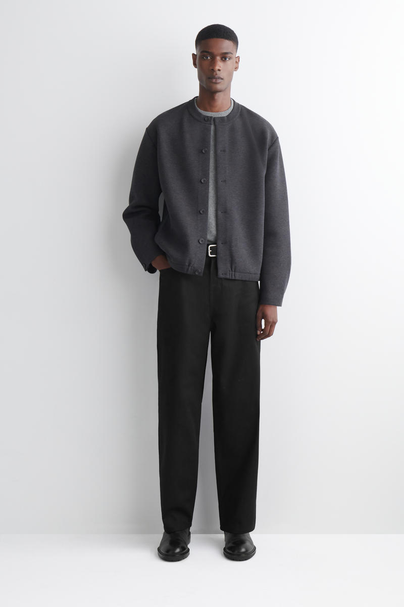 COS スキューバジャージクルーネックカーディガン