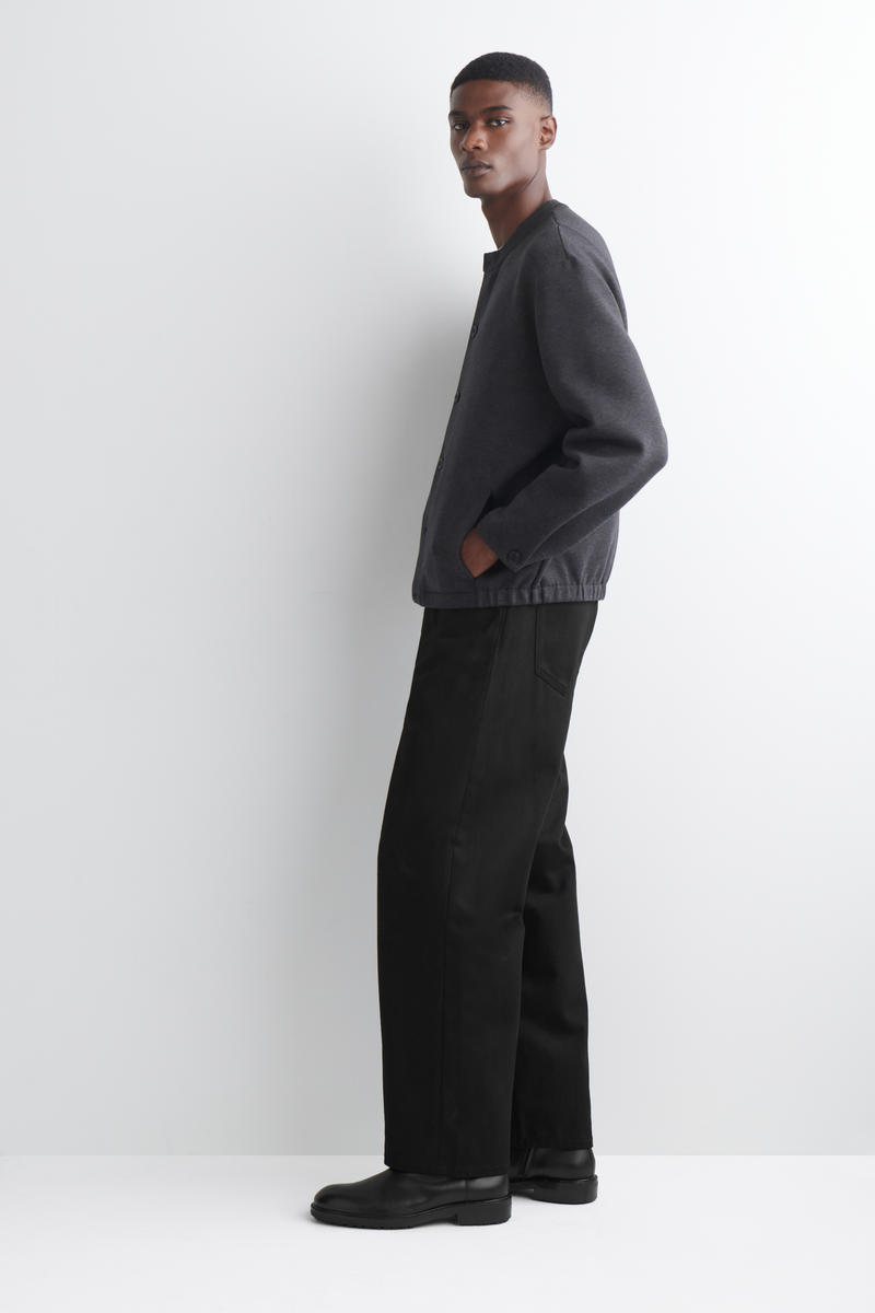 COS スキューバジャージクルーネックカーディガン