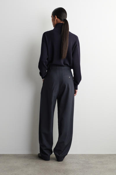 COS プリーツ入り チューリップパンツ -  ウールブレンド素材