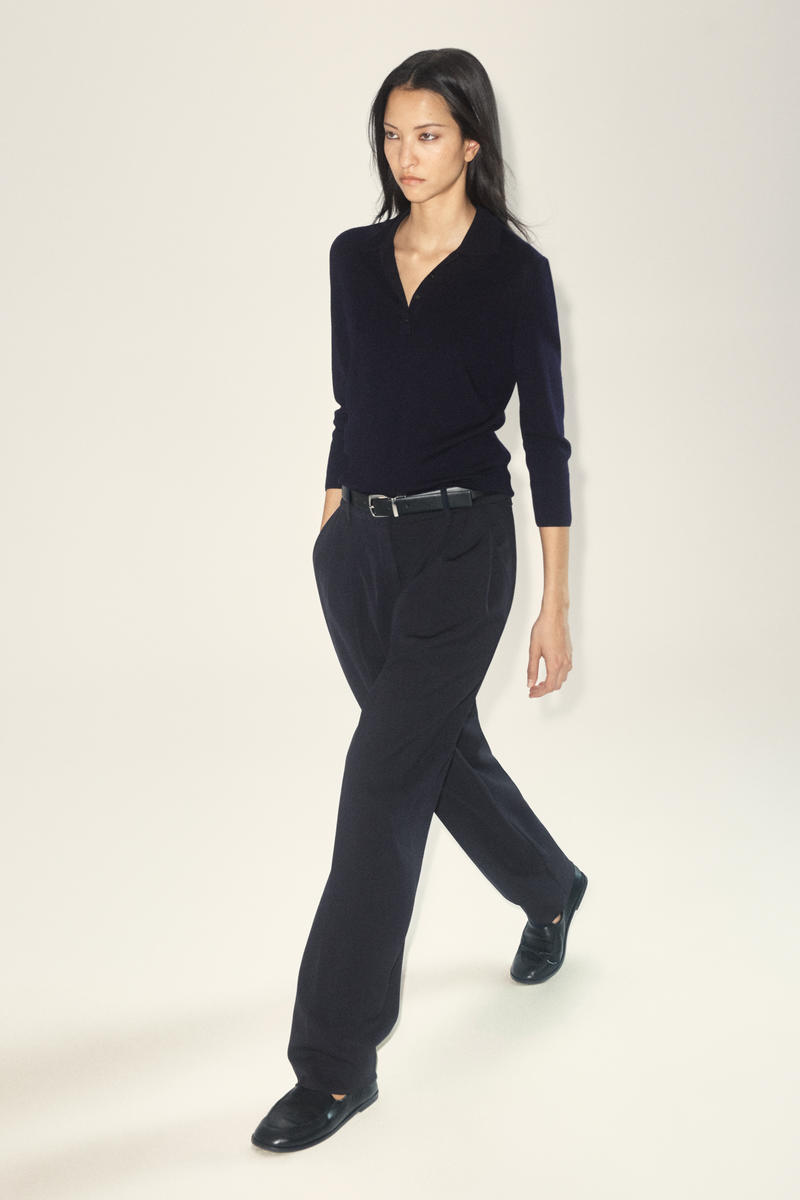 COS プリーツ入り チューリップパンツ -  ウールブレンド素材