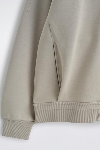 COS コットンピケ ジップアップ フーディー