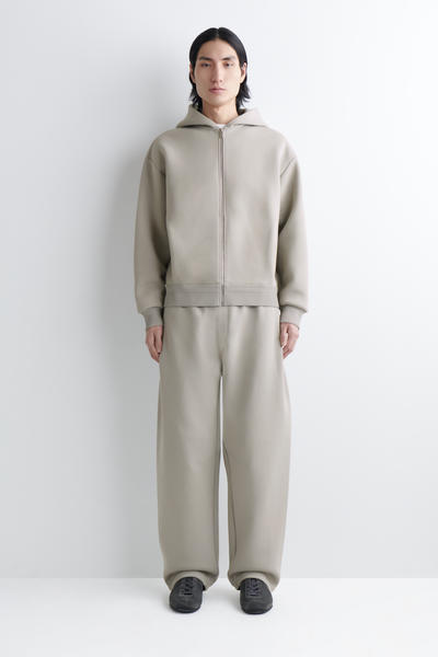 COS コットンピケ ジップアップ フーディー