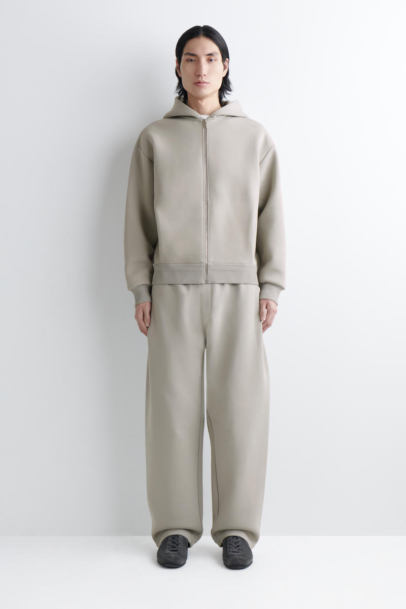 COS コットンピケ ジップアップ フーディー