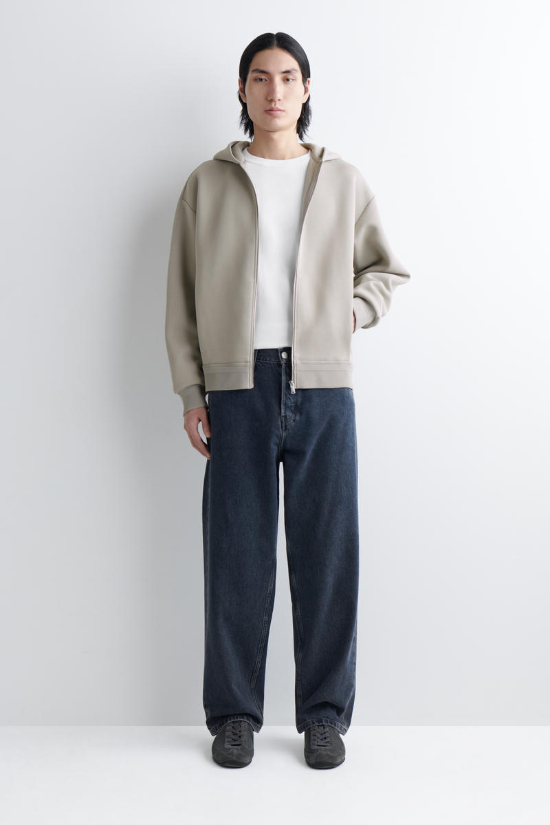 COS コットンピケ ジップアップ フーディー