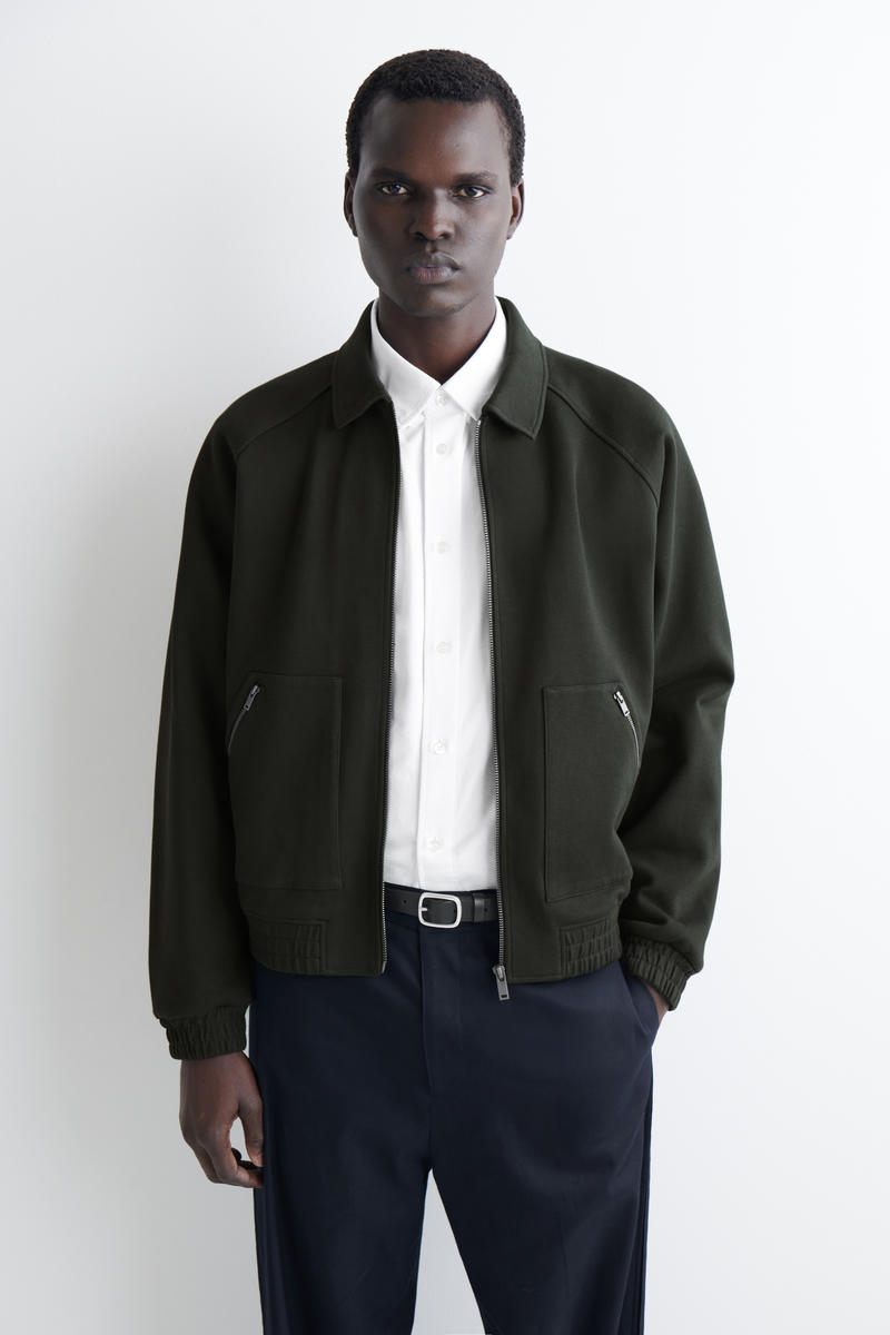 COS コットンジャージ ボンバージャケット