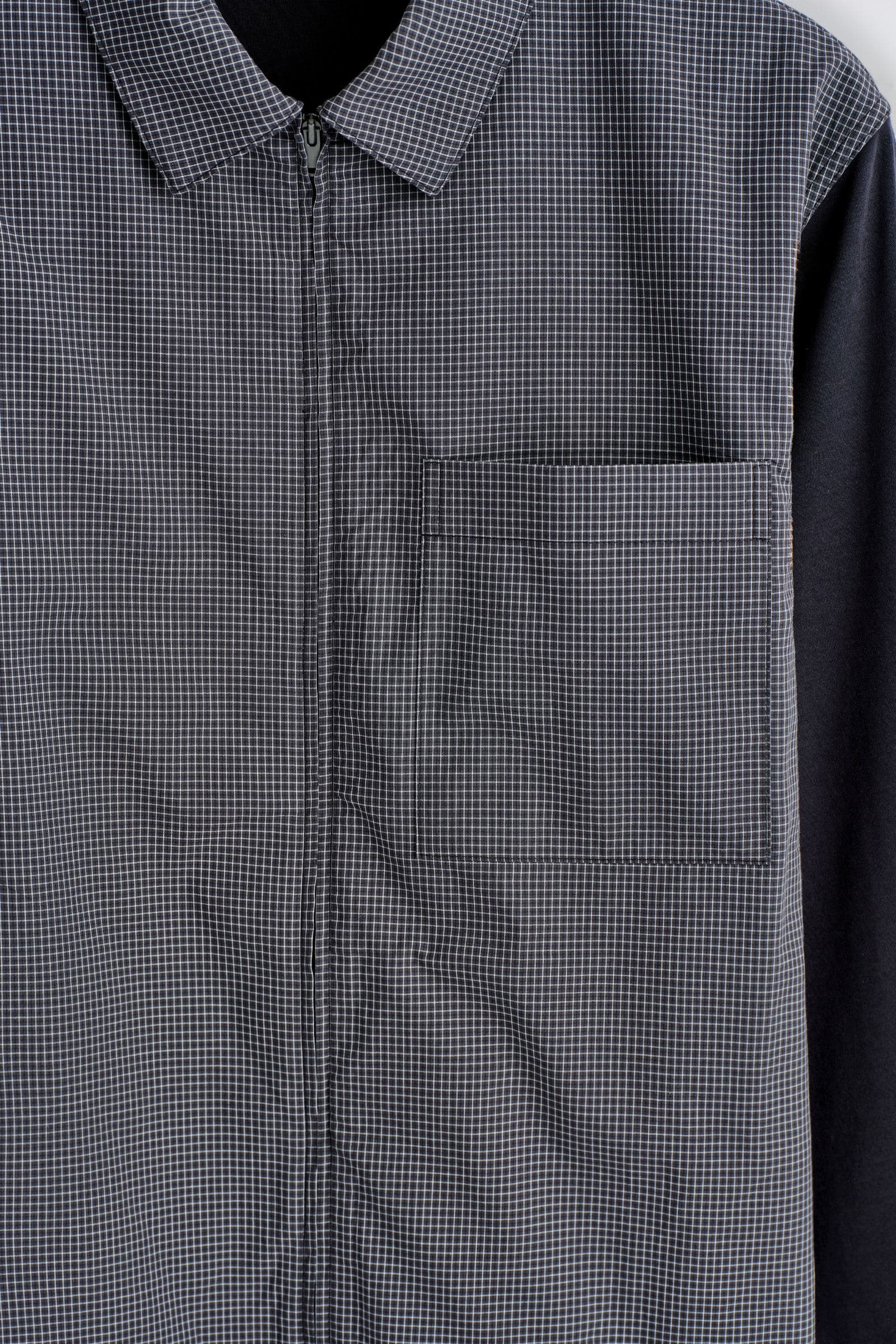 JERSEY-PANELLED CHECKED HARRINGTON JACKET ジャージーパネル