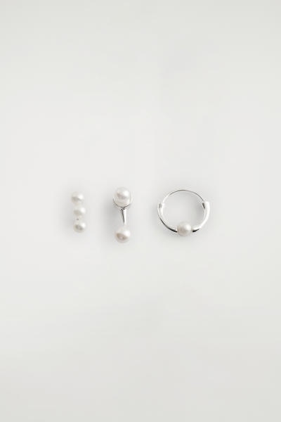 COS フレッシュウォーターパール 3個セットイヤリング