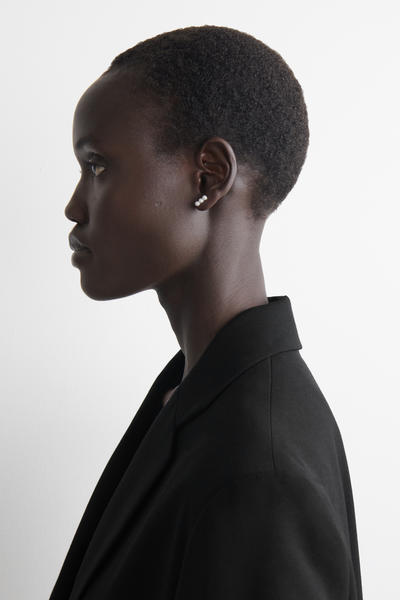 COS フレッシュウォーターパール 3個セットイヤリング