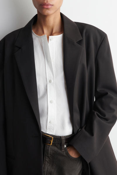 COS ギャザーピマコットンブラウス