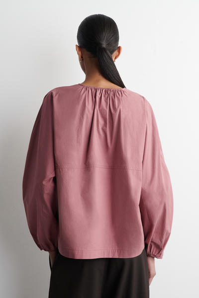 COS ギャザーピマコットンブラウス