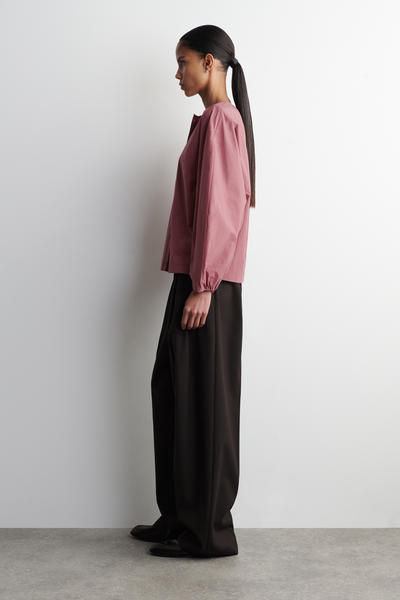 COS ギャザーピマコットンブラウス