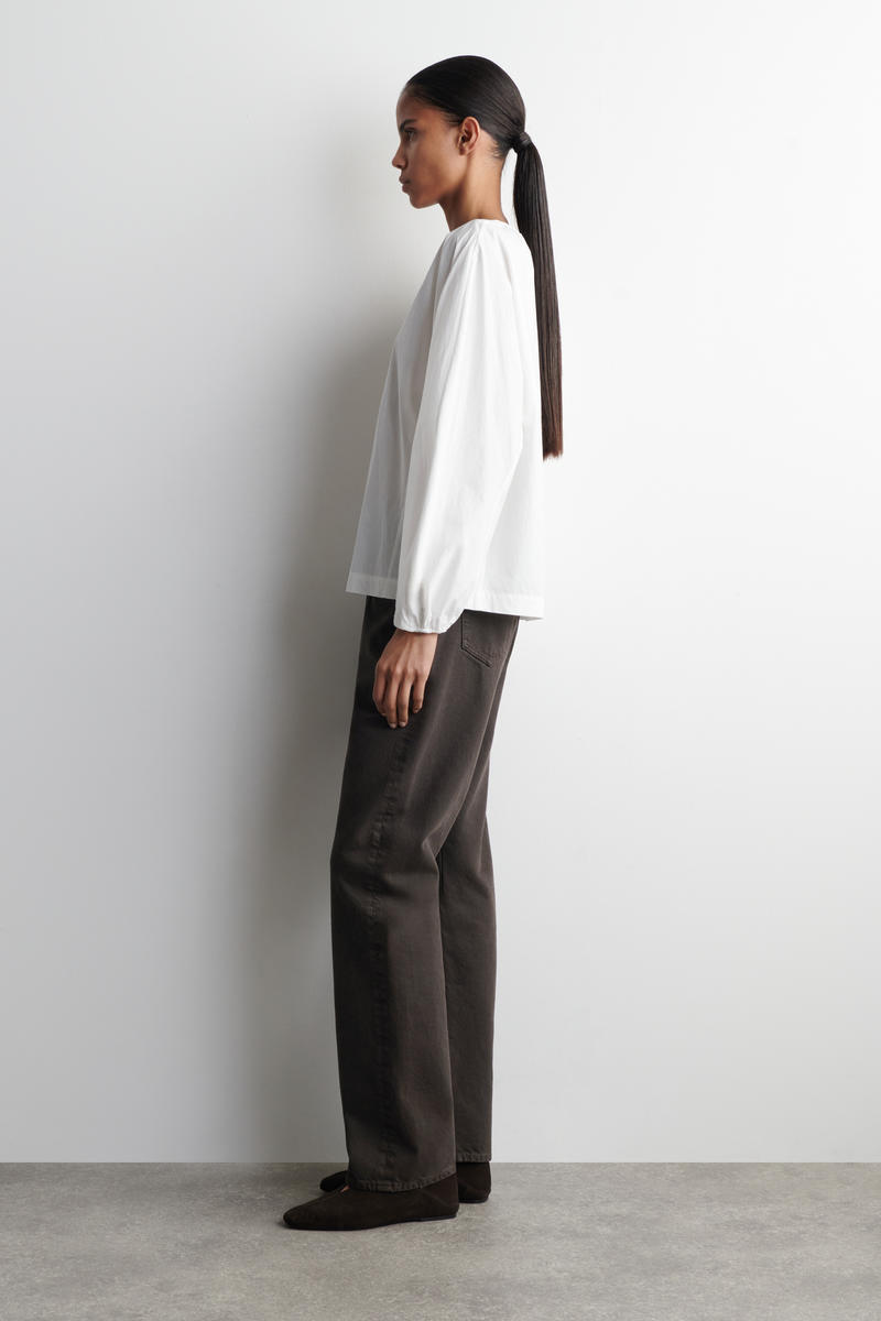 COS ギャザーピマコットンブラウス