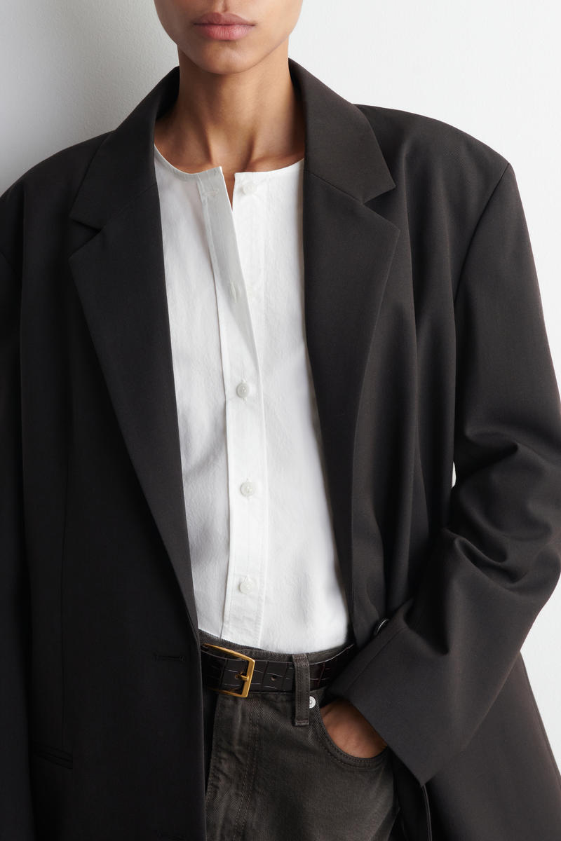 COS ギャザーピマコットンブラウス