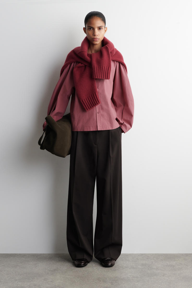 COS ギャザーピマコットンブラウス