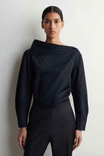 COS アシンメトリーコットンブラウス