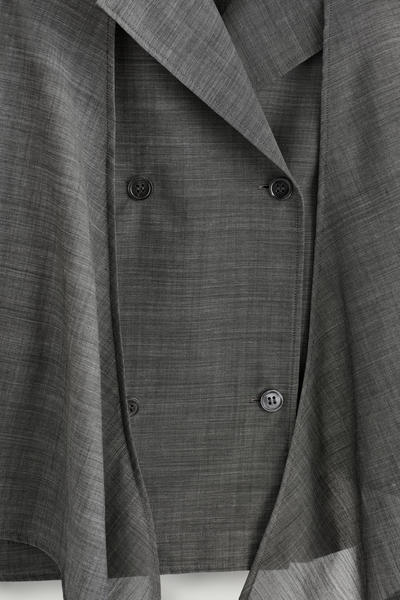 COS タイフロント ウールラミーシャツ