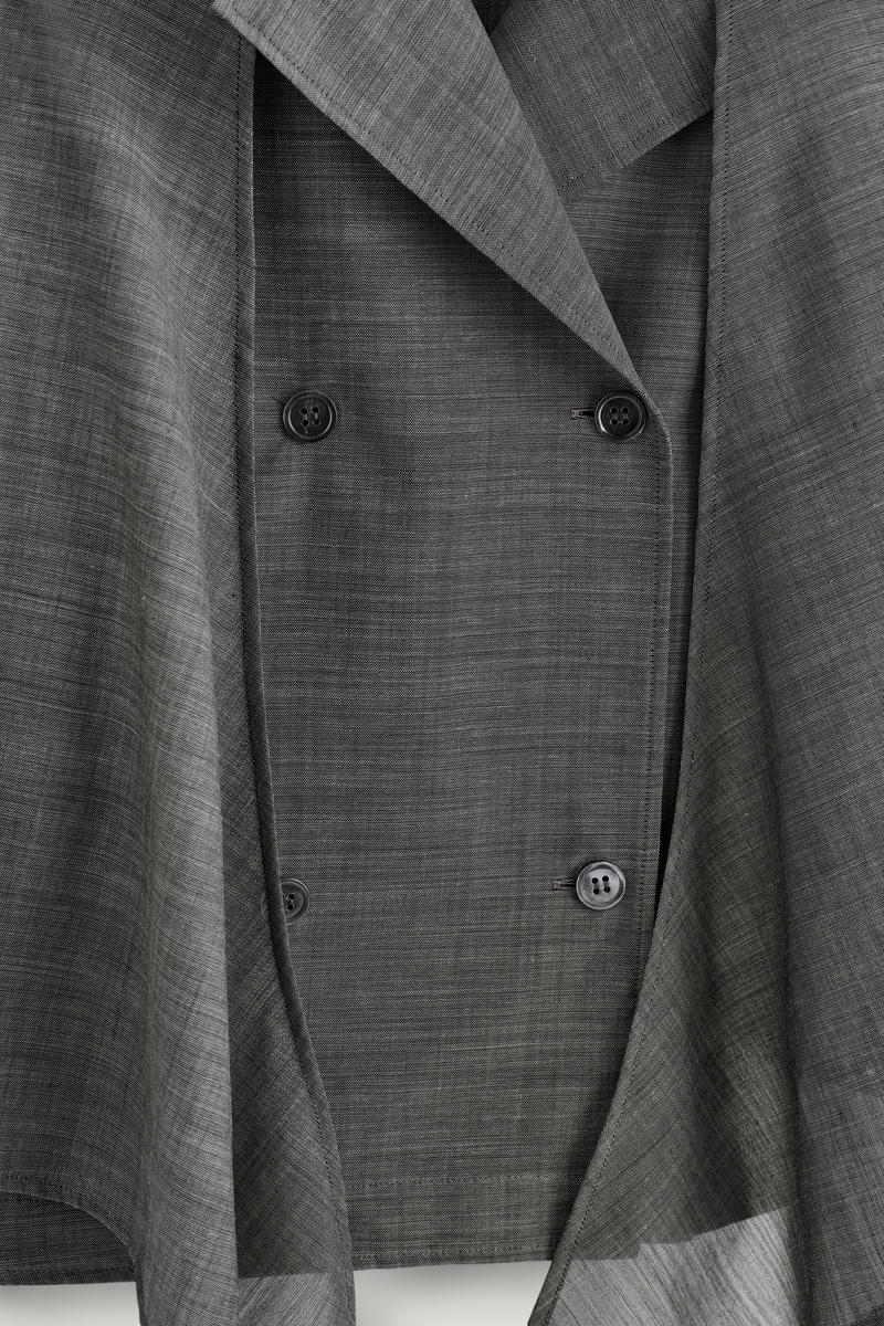 COS タイフロント ウールラミーシャツ