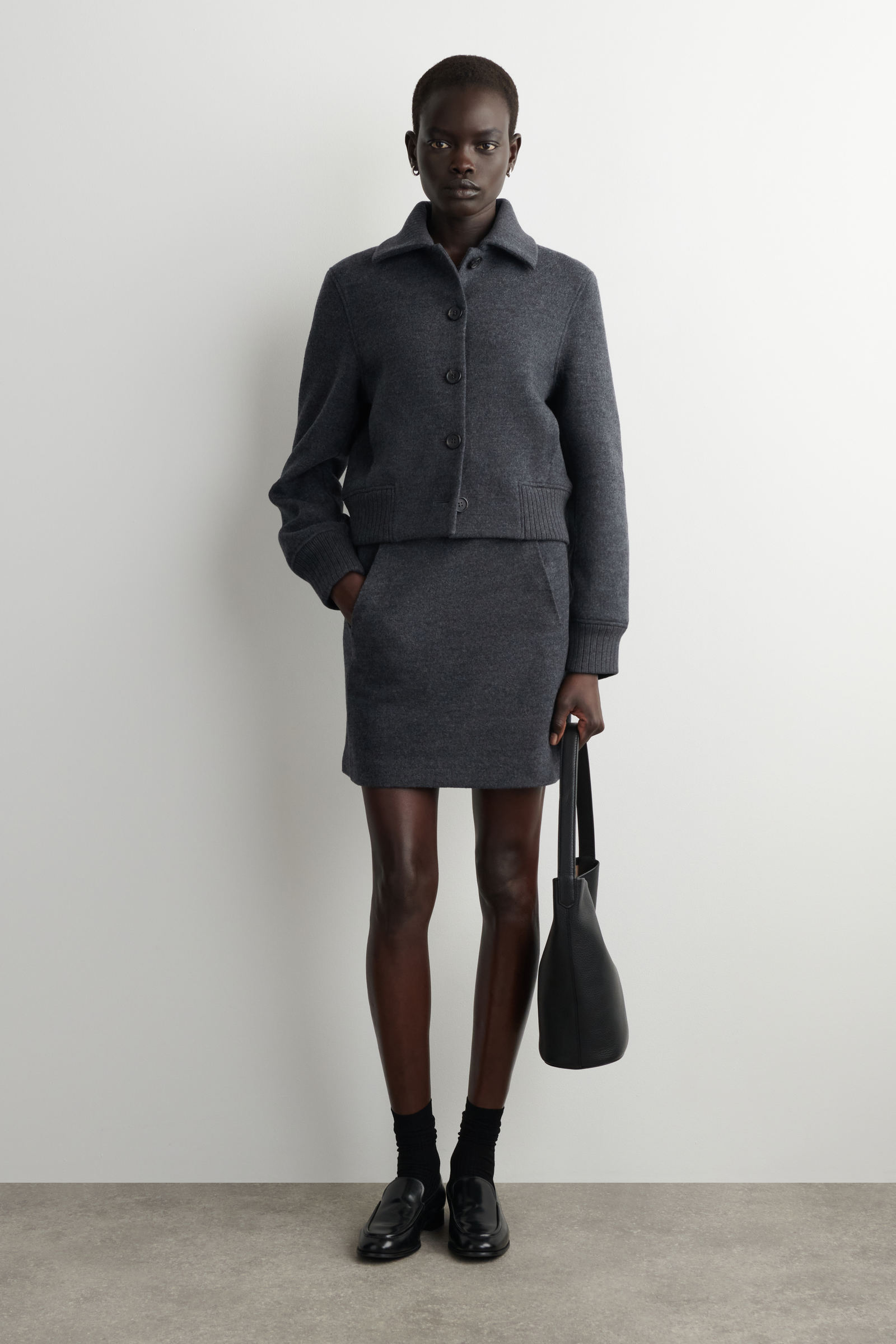 BOILED MERINO WOOL MINI SKIRT ボイルドメリノウールミニスカート