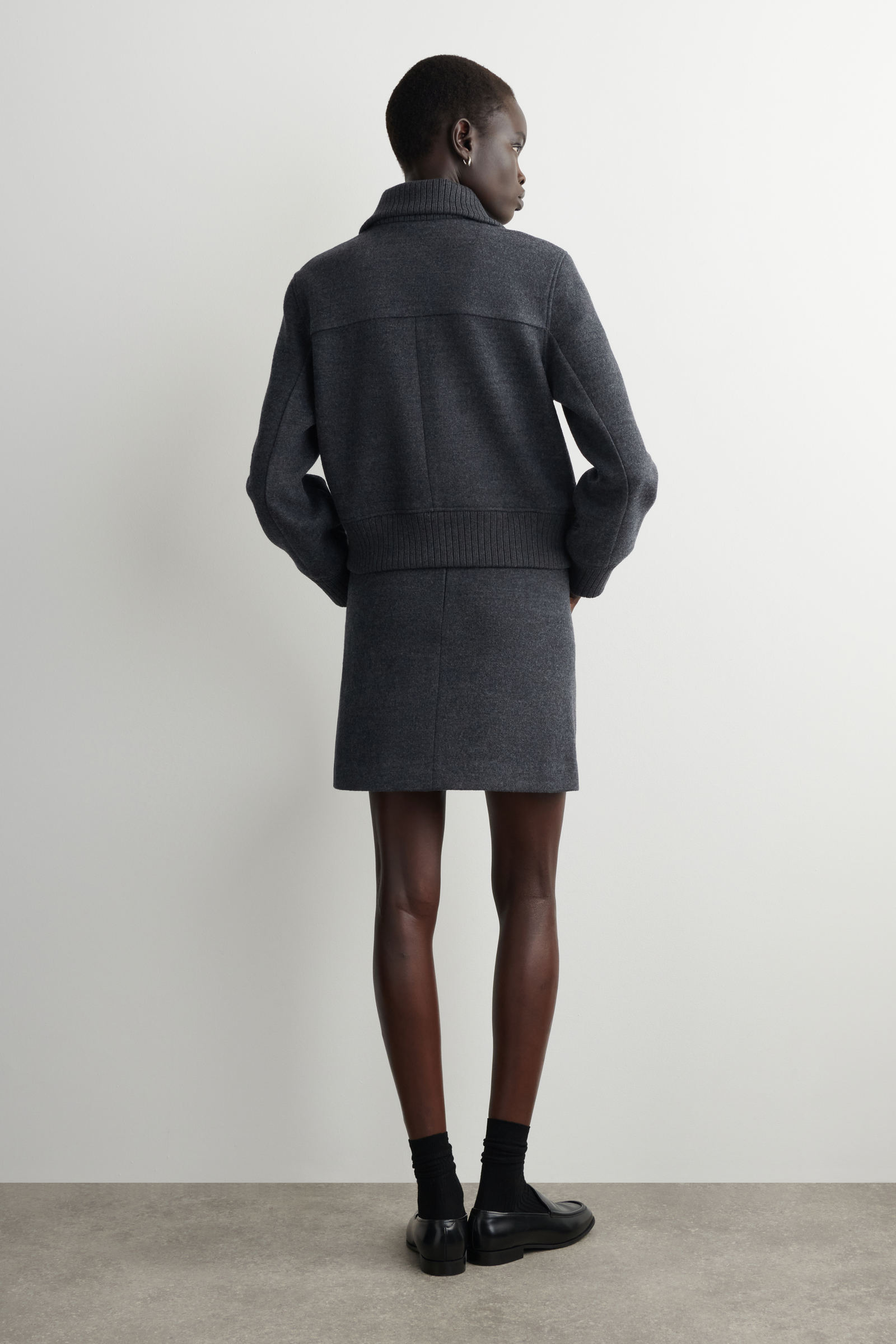 BOILED MERINO WOOL MINI SKIRT ボイルドメリノウールミニスカート