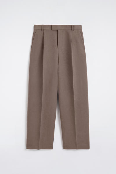 COS リネンブレンド リラックスフィット ワイドレッグパンツ