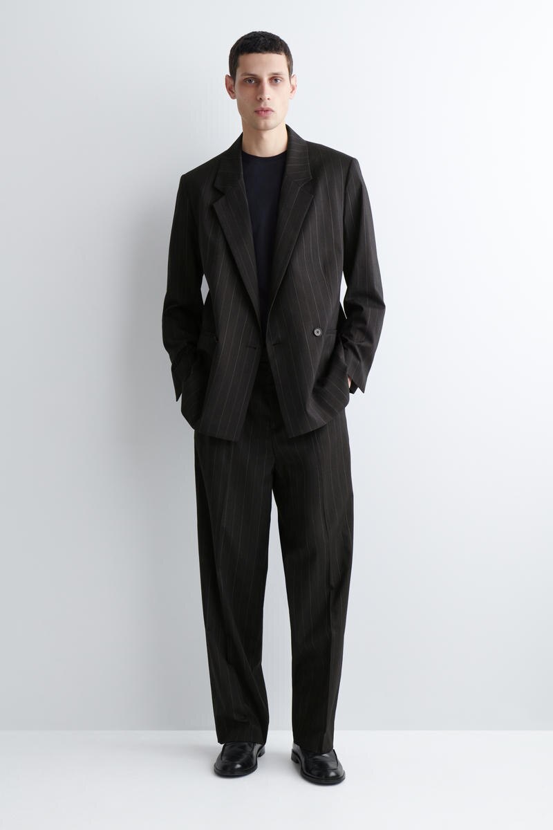 COS ピンストライプ　ワイドレッグパンツ