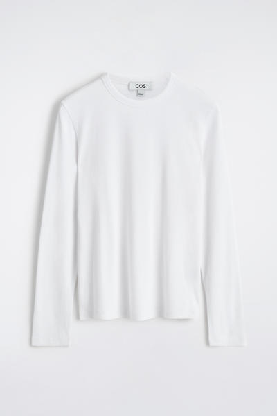 COS スリムリブコットン長袖Tシャツ