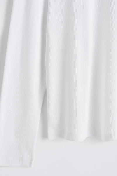 COS スリムリブコットン長袖Tシャツ