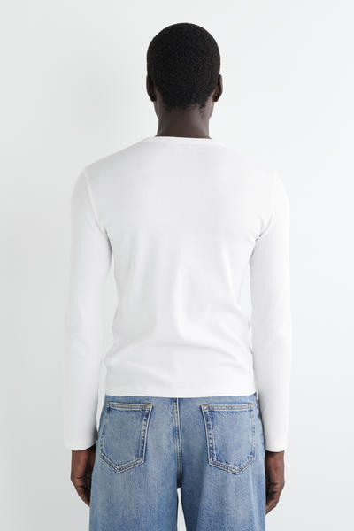 COS スリムリブコットン長袖Tシャツ