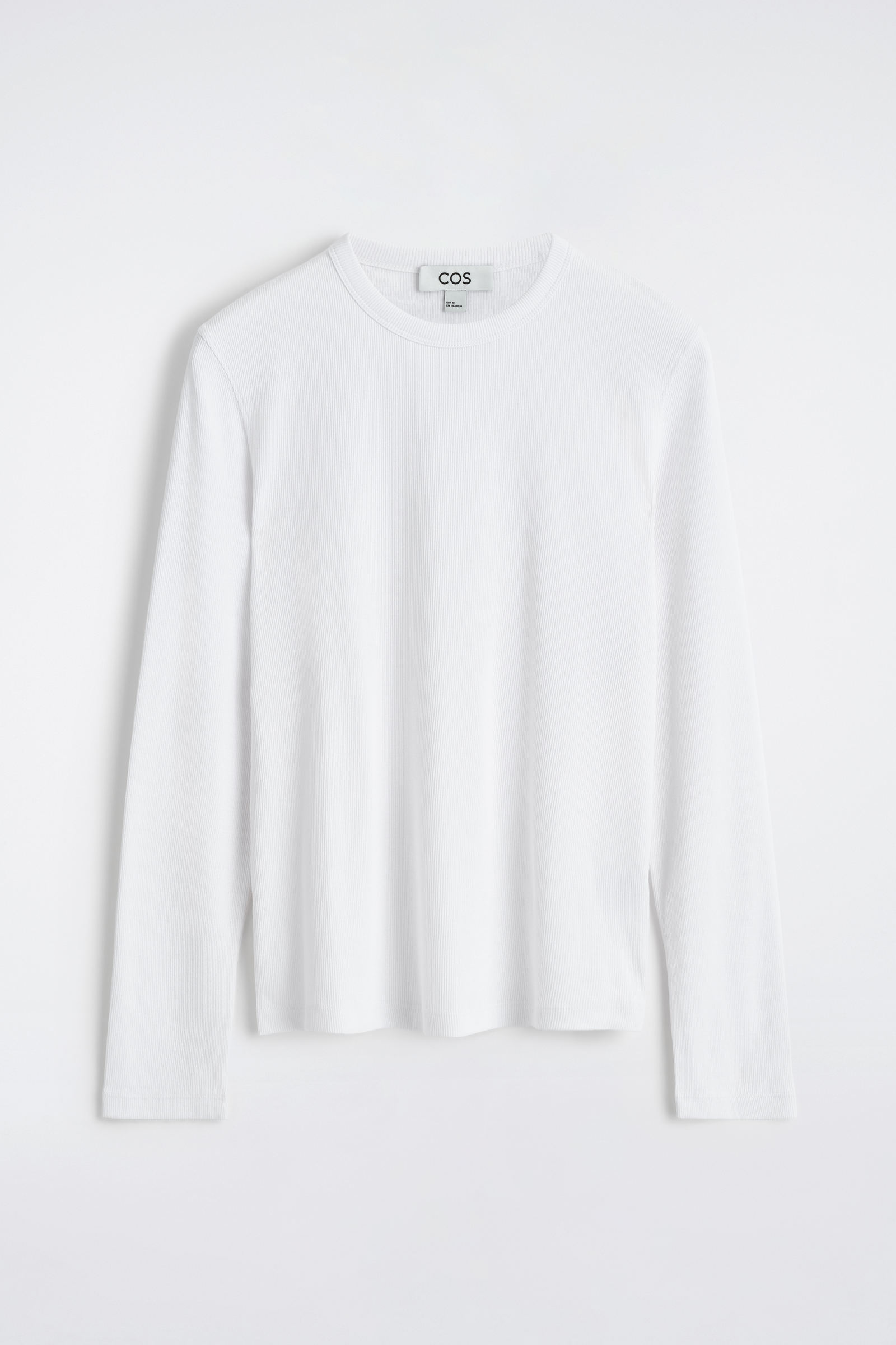 COS スリムリブコットン長袖Tシャツ ホワイト　早い者勝ち SLIM RIBBED COTTON LONG-SLEEVED T-SHIRT スリムリブコットン長袖T